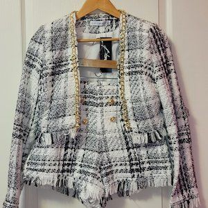 Tweed Jacket with high waisted short